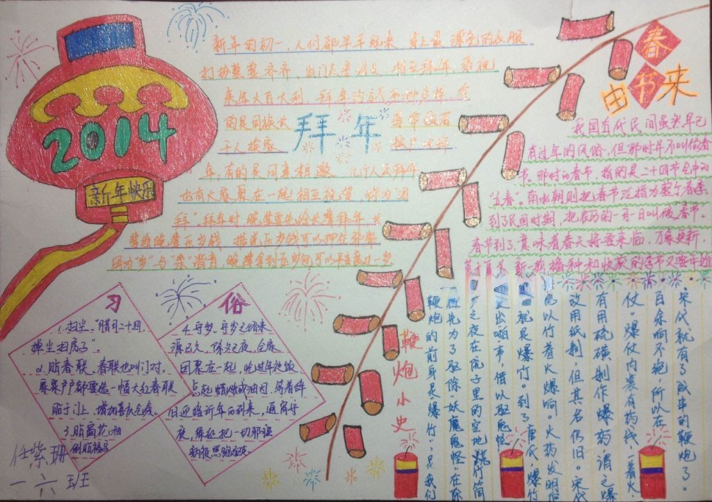 马年春节手抄报作品大全