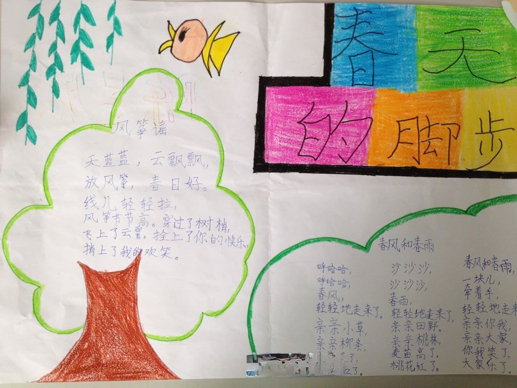 我和春天有个约会手抄报图片