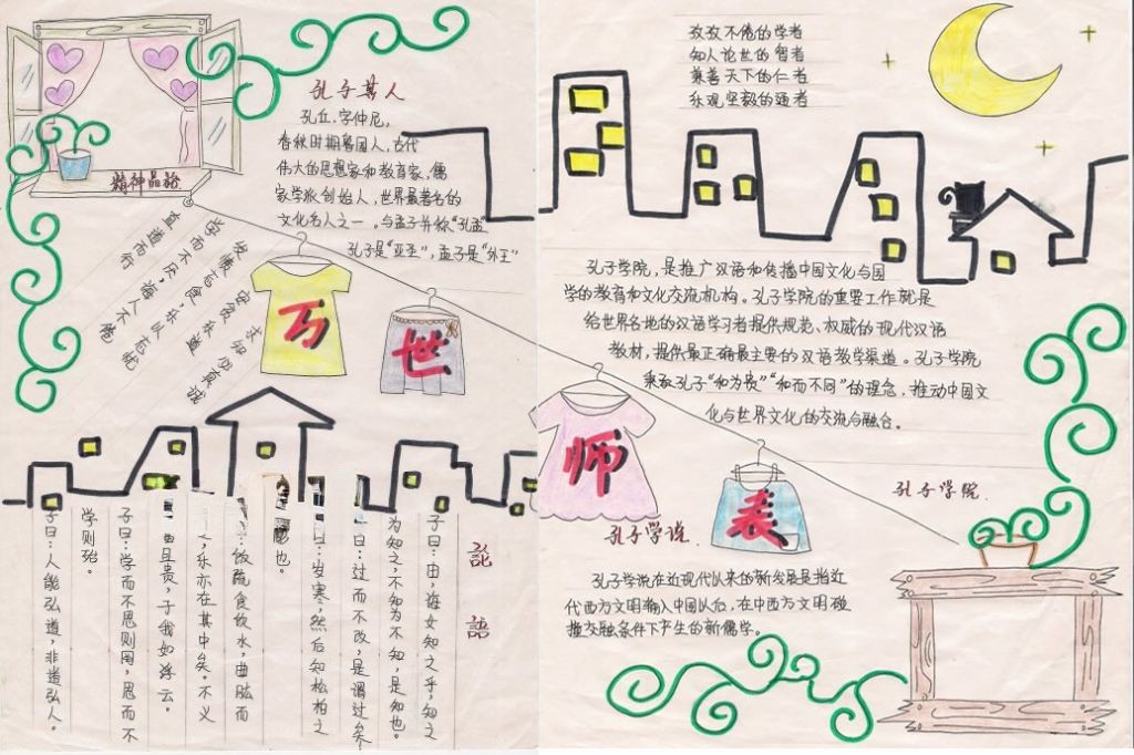 孔子万事师表手抄报