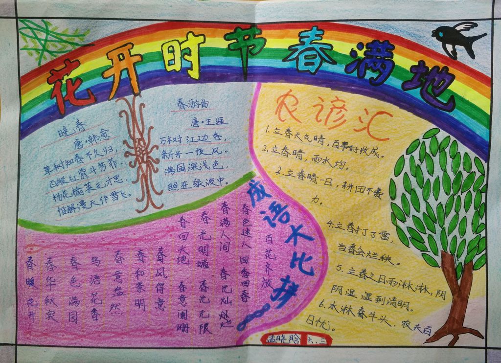 花开时节春满地手抄报