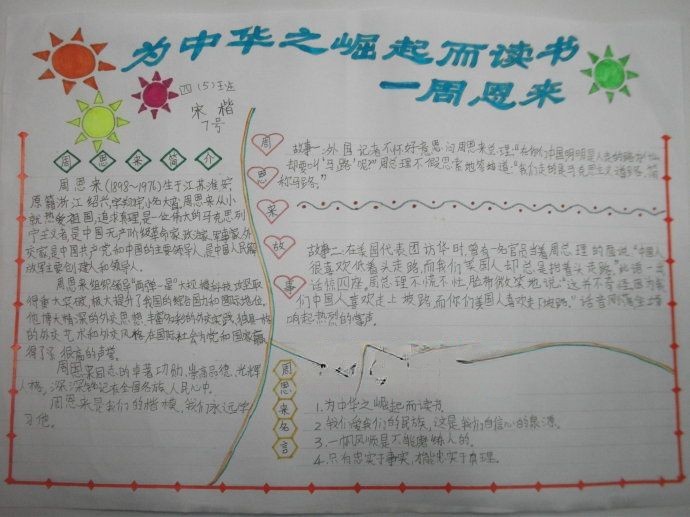 周恩来手抄报图片大全