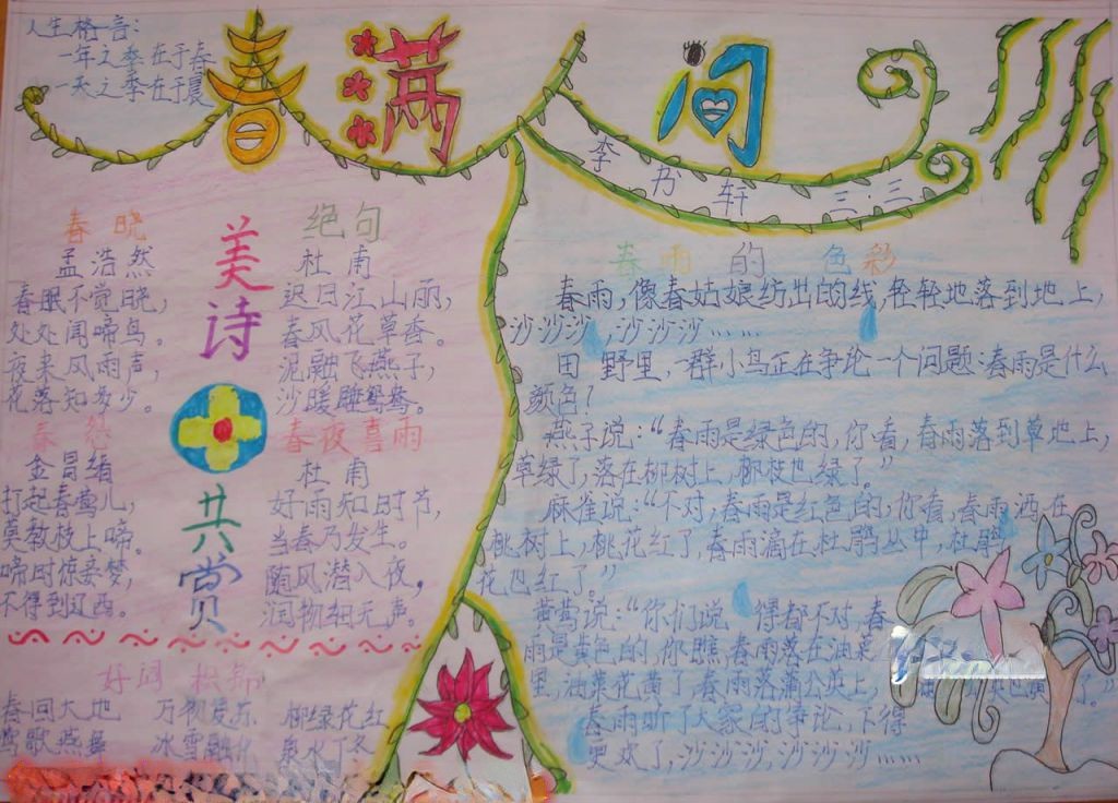 春满人间手抄报图片