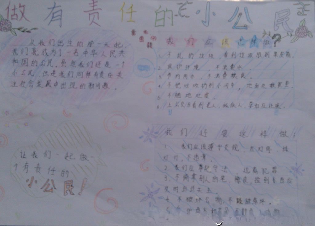 做有责任的小公民手抄报