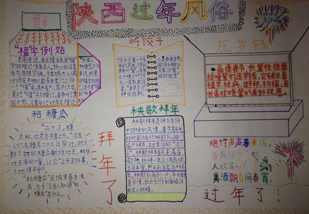 陕西过年风俗手抄报
