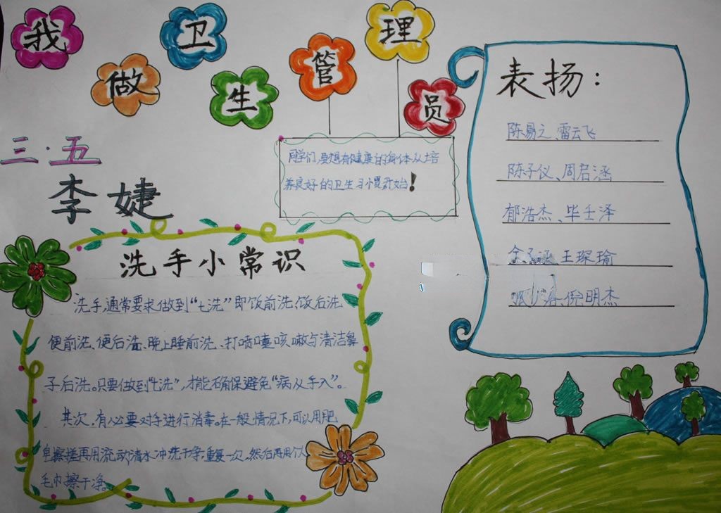 我自信我能行手抄报_我做卫生管理员