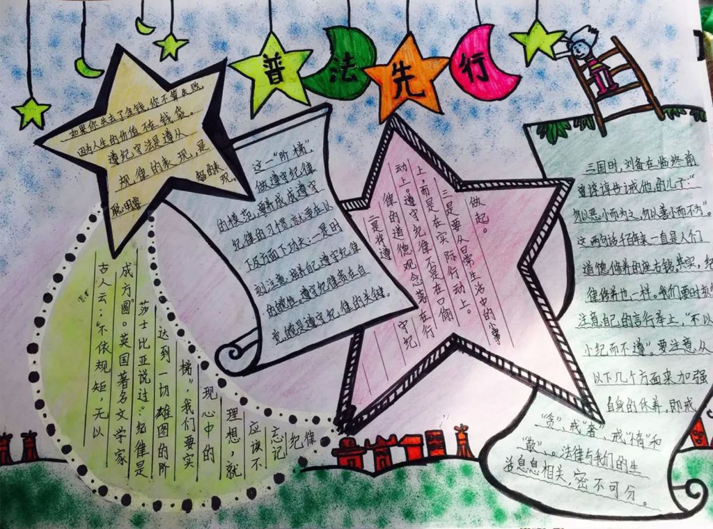 遵纪守法在你我手抄报