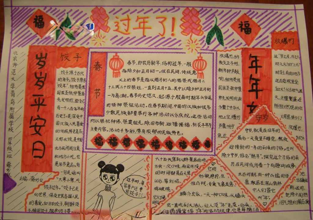 寒假关于过年的手抄报