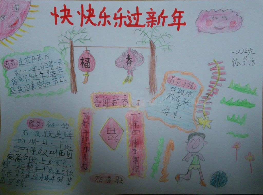快乐过新年手抄报图片大全