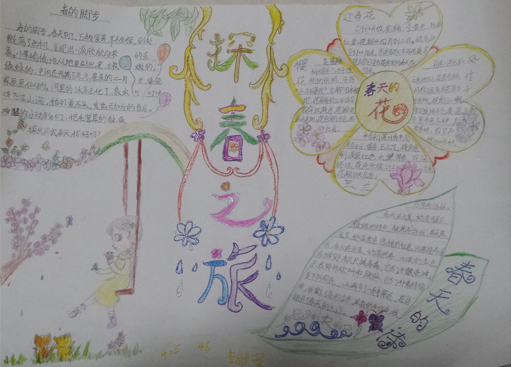 探春之旅手抄报 探春之旅手抄报
