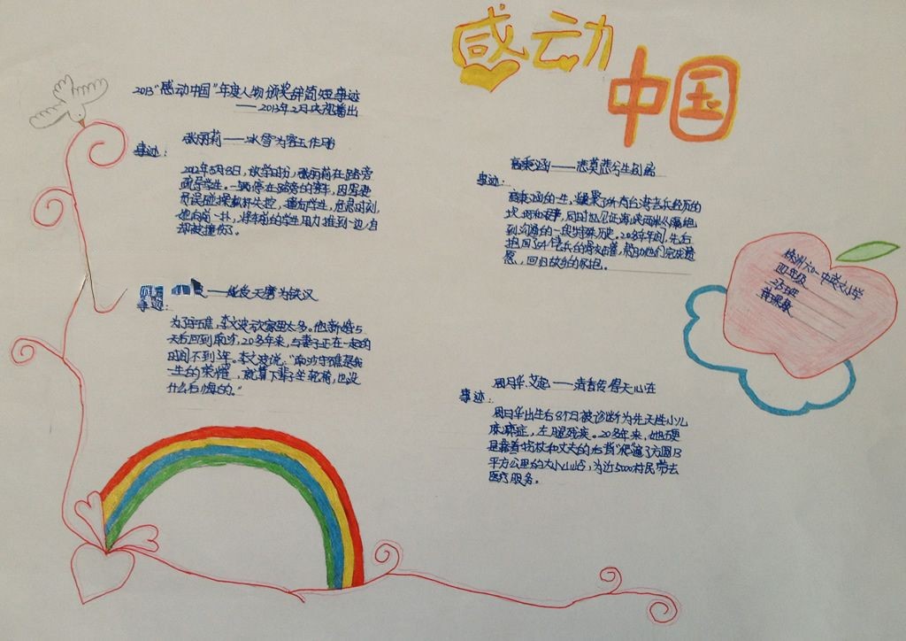 感动中国儿童手抄报