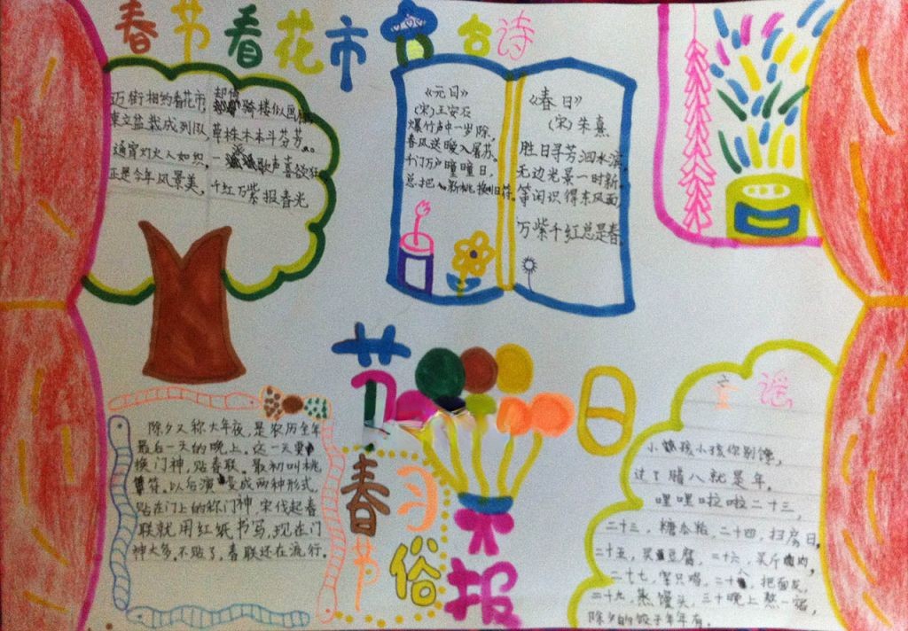 马年春节手抄报作品大全