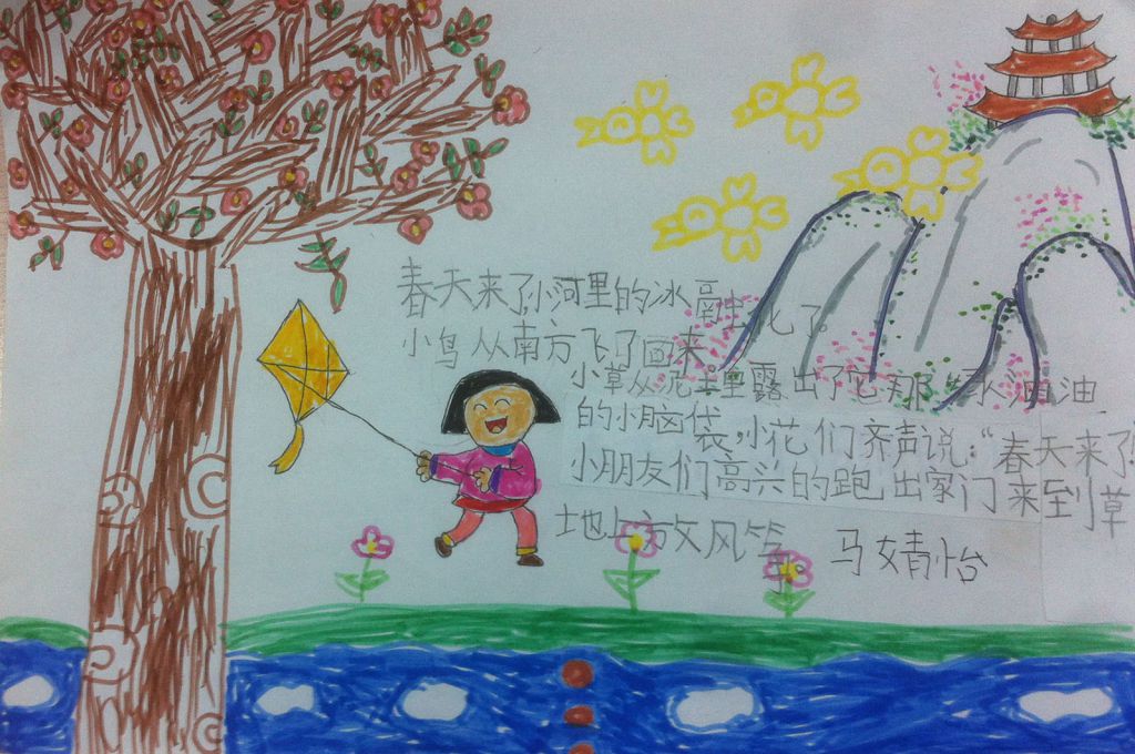 巧手画春天手抄报大全