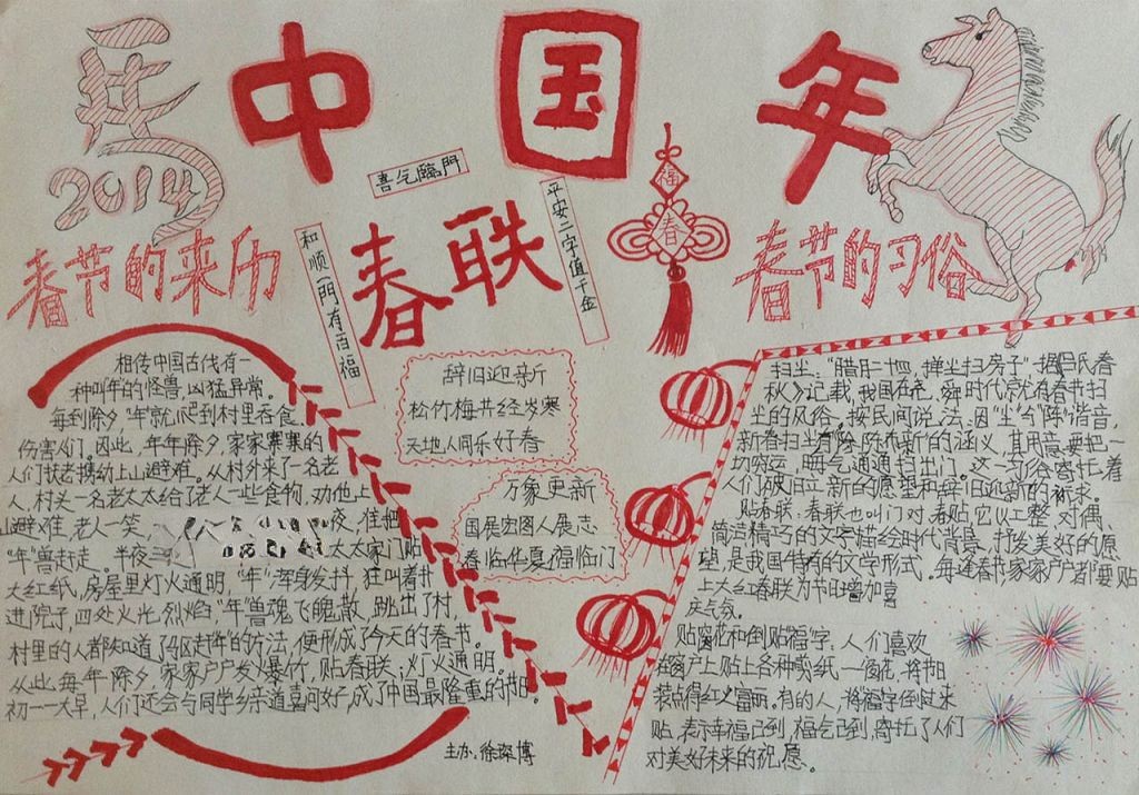 快乐过新年手抄报图片大全