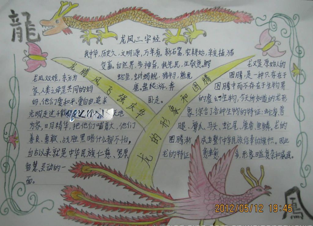 龙飞凤舞手抄报 龙飞凤舞手抄报
