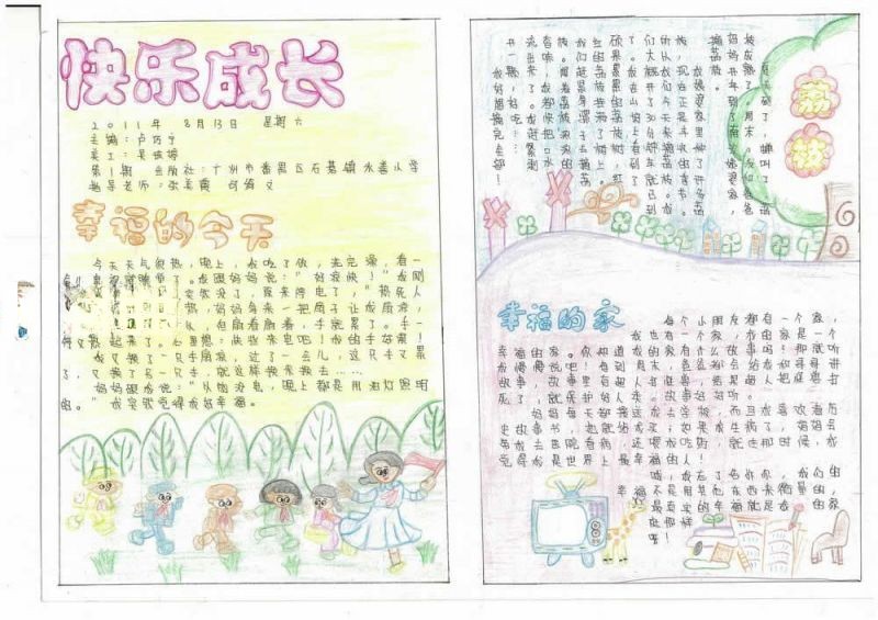 快乐成长手抄报版面设计图