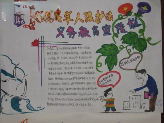 未成年保护法手抄报-义务教育宣传专栏 未成年保护法手抄报-义务教育宣传专栏