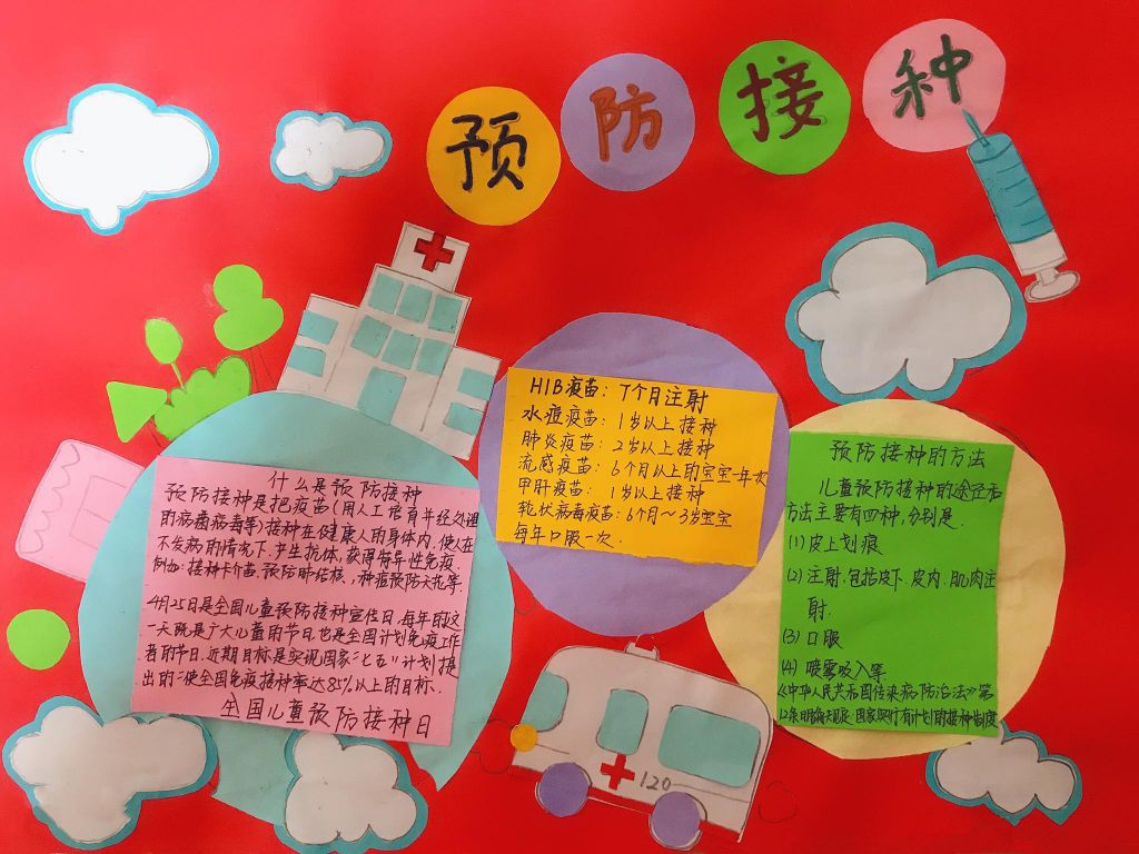 全国儿童预防接种日手抄报图片