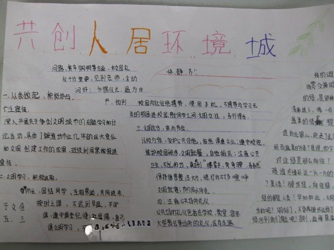 共创人居环境手抄报作品展