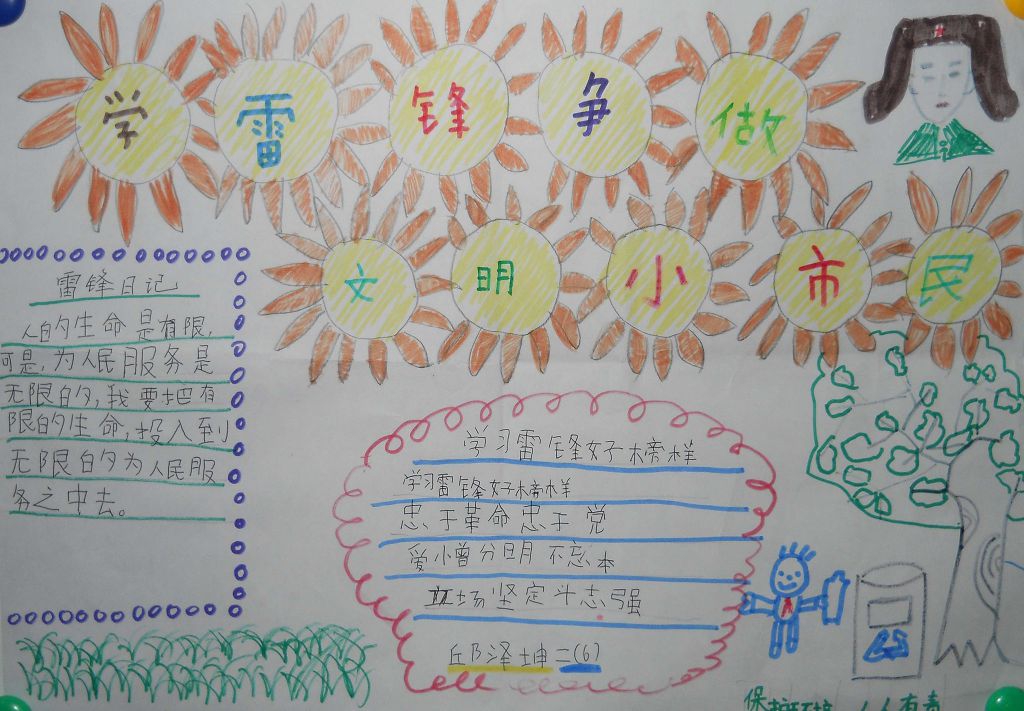 学雷锋争当文明市民手抄报 学雷锋争当文明市民手抄报