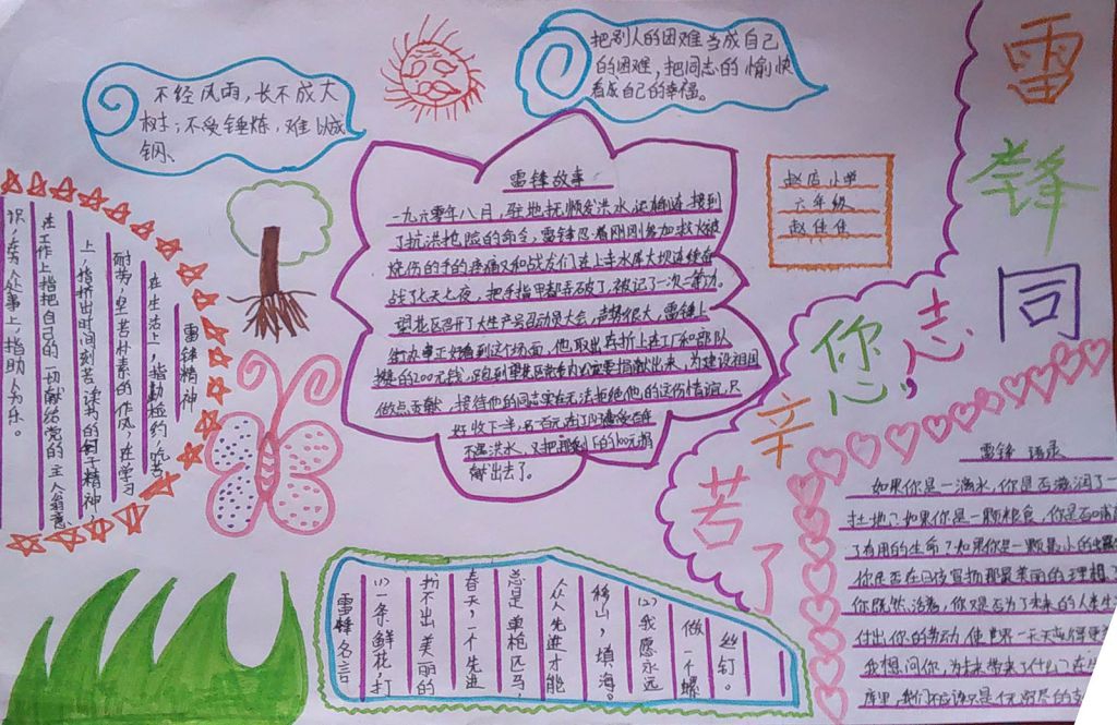 雷锋同志你辛苦了手抄报