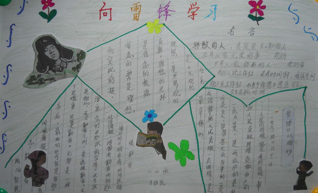 学雷锋争当文明市民手抄报 学雷锋争当文明市民手抄报