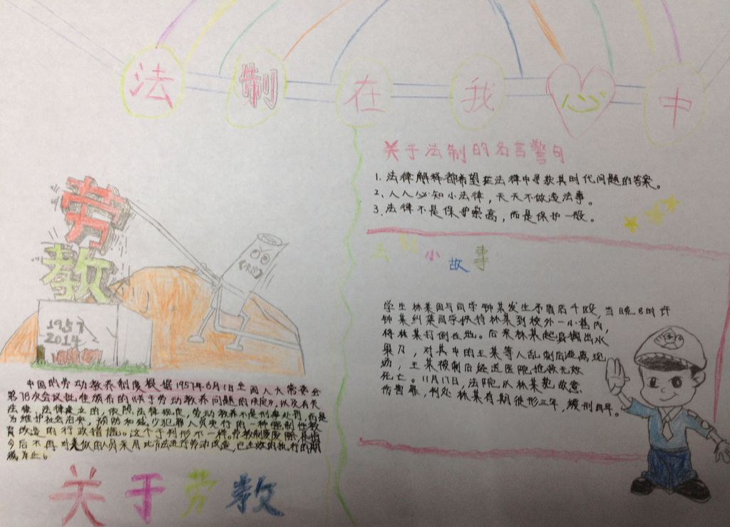 法制在我心中争做守法少年手抄报