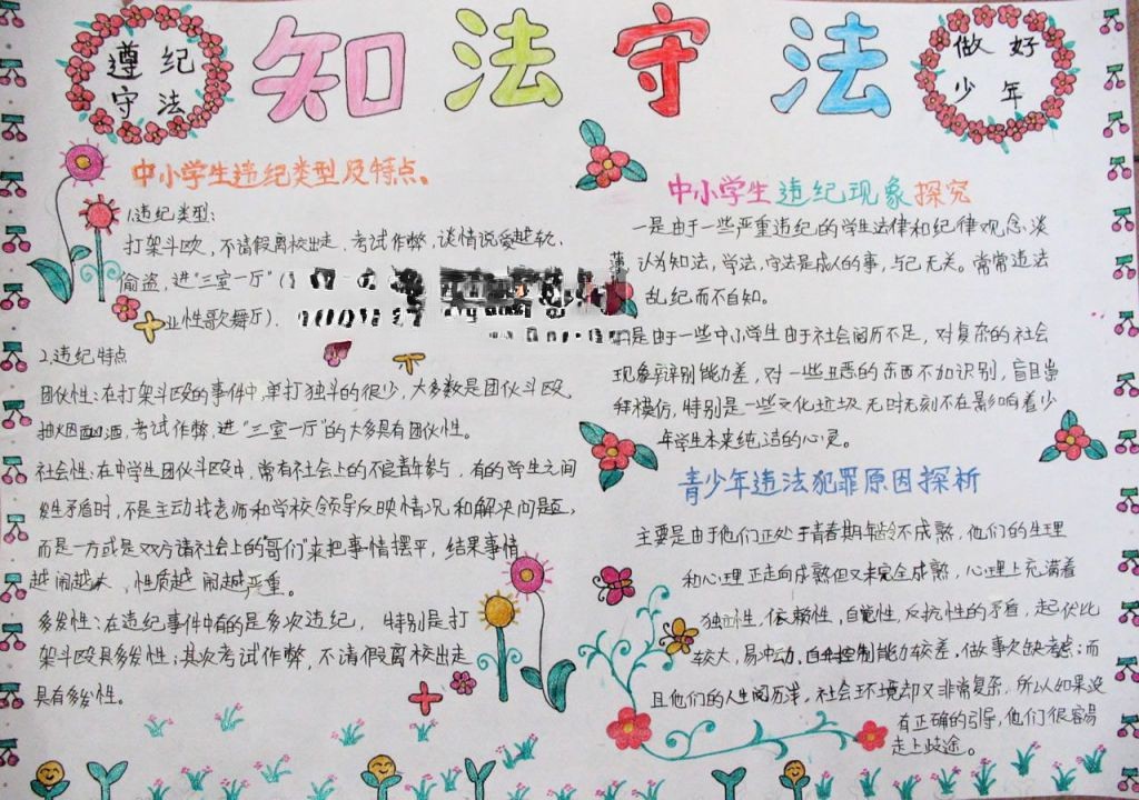 知法守法手抄报图片