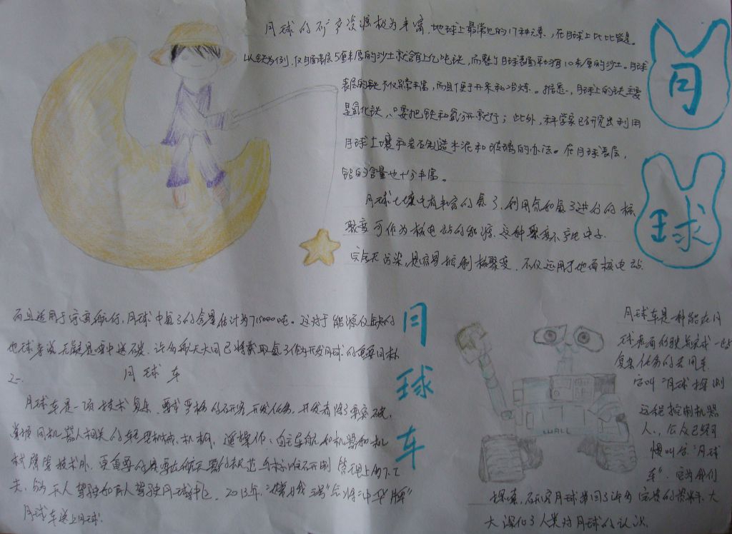 中学生月球手抄报图片