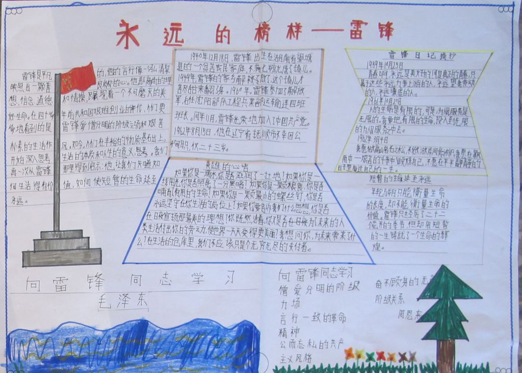 雷锋精神见行动手抄报