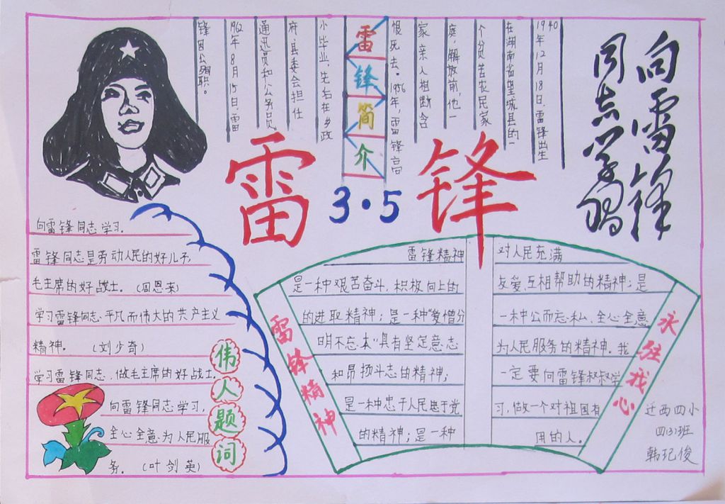 雷锋精神在我心中手抄报