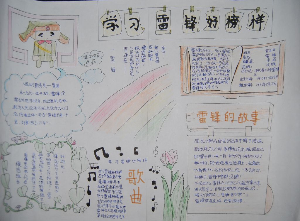 学习雷锋手抄报图片大全简单又漂亮