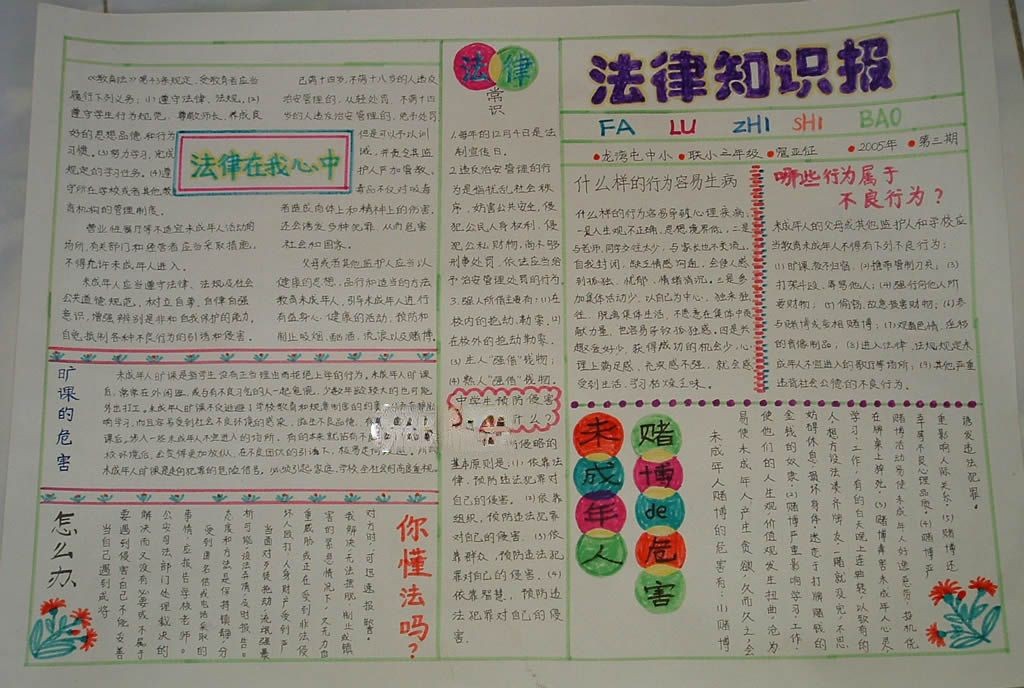争做守法小公民手抄报