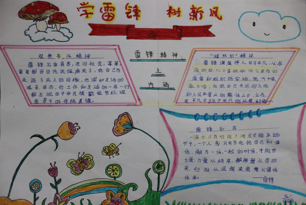 2022年弘扬雷锋精神手抄报