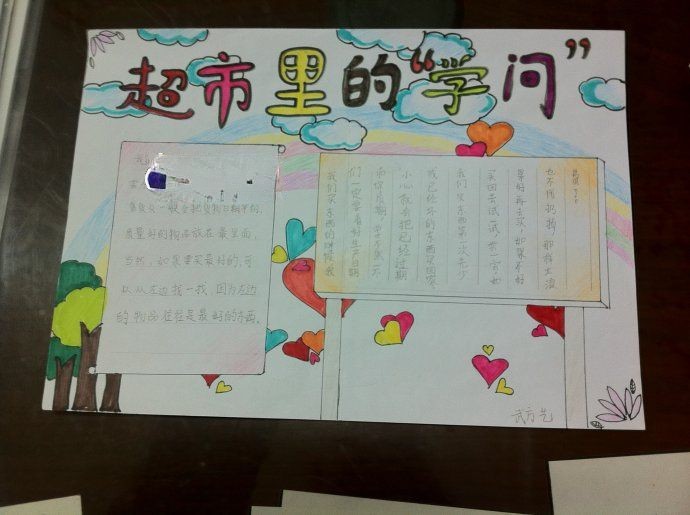 超市里的学问手抄报图片