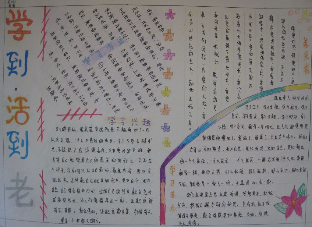 活到老学到老手抄报图片