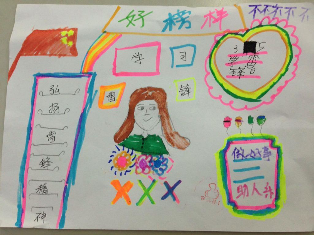 雷锋精神常在我身边手抄报