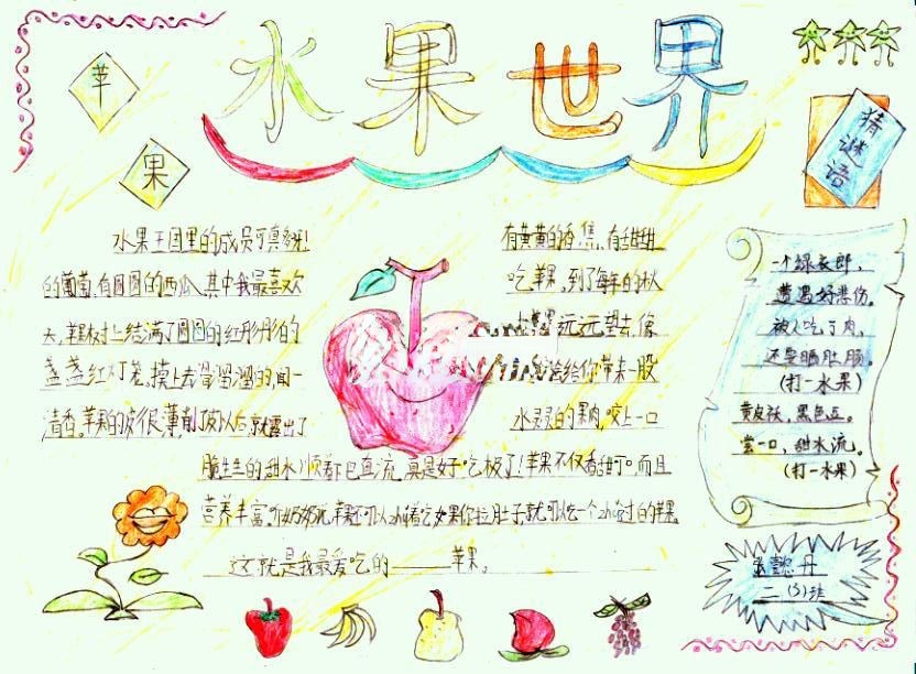 水果世界手抄报图片