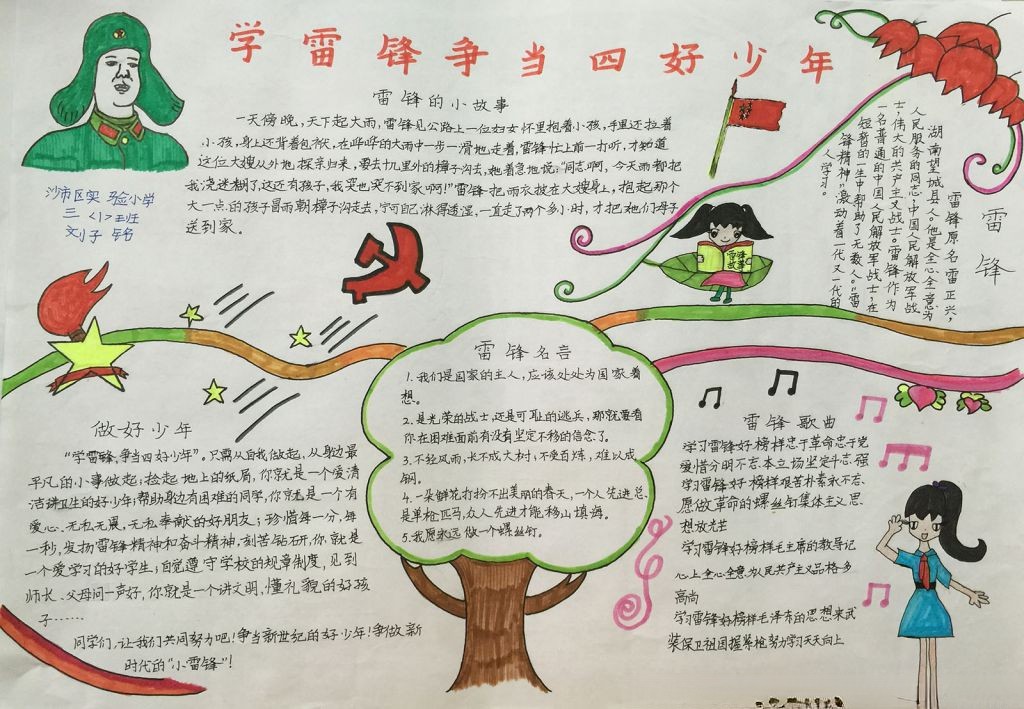 3月学雷锋手抄报作品展 3月学雷锋手抄报作品展