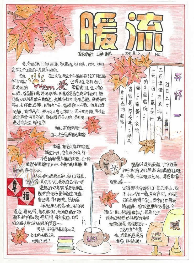 漂亮的手抄报图案-暖流
