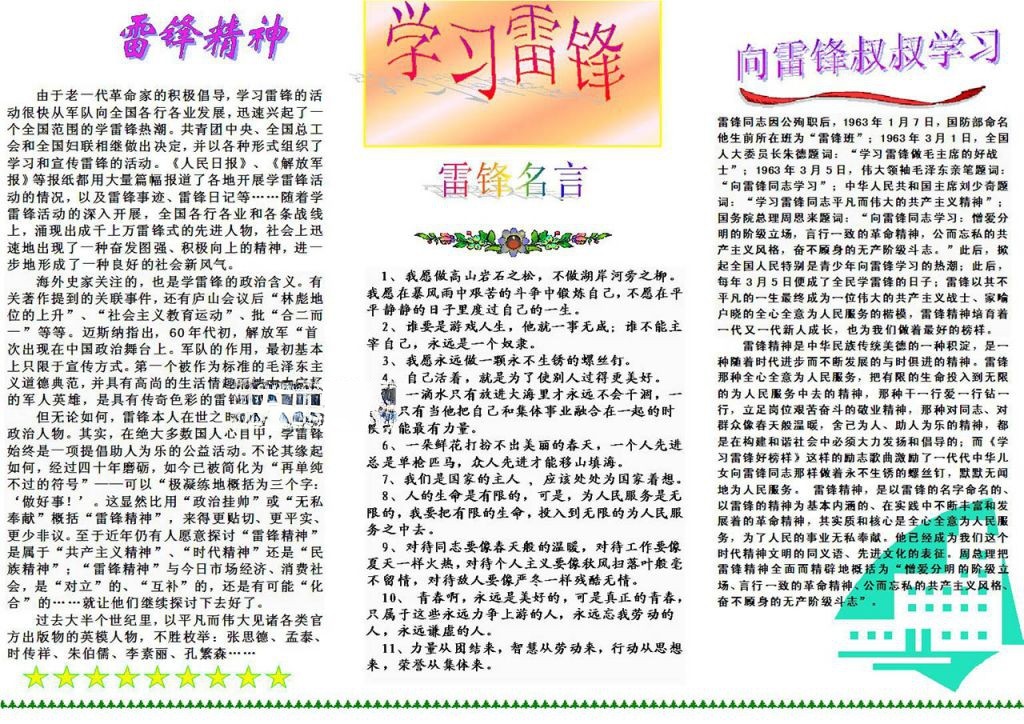 2022三月学雷锋手抄报大全