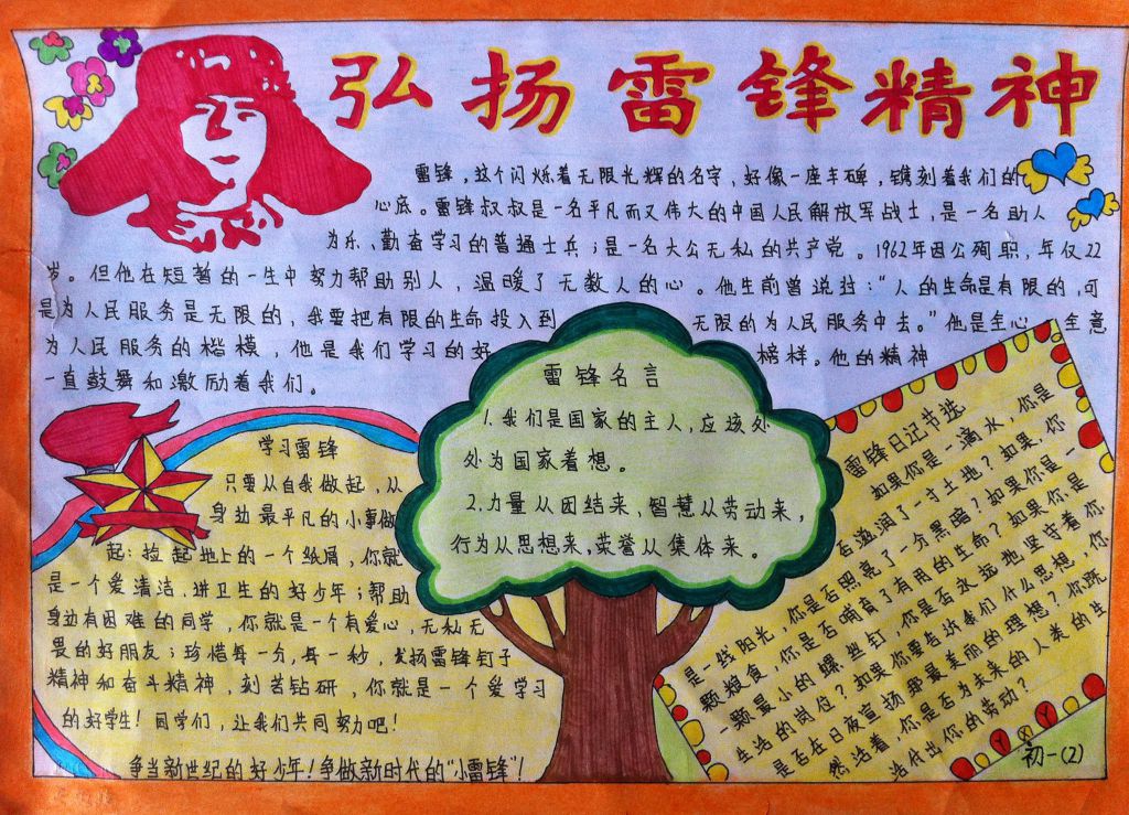 2022学雷锋精神手抄报大全，做新时代学生模范