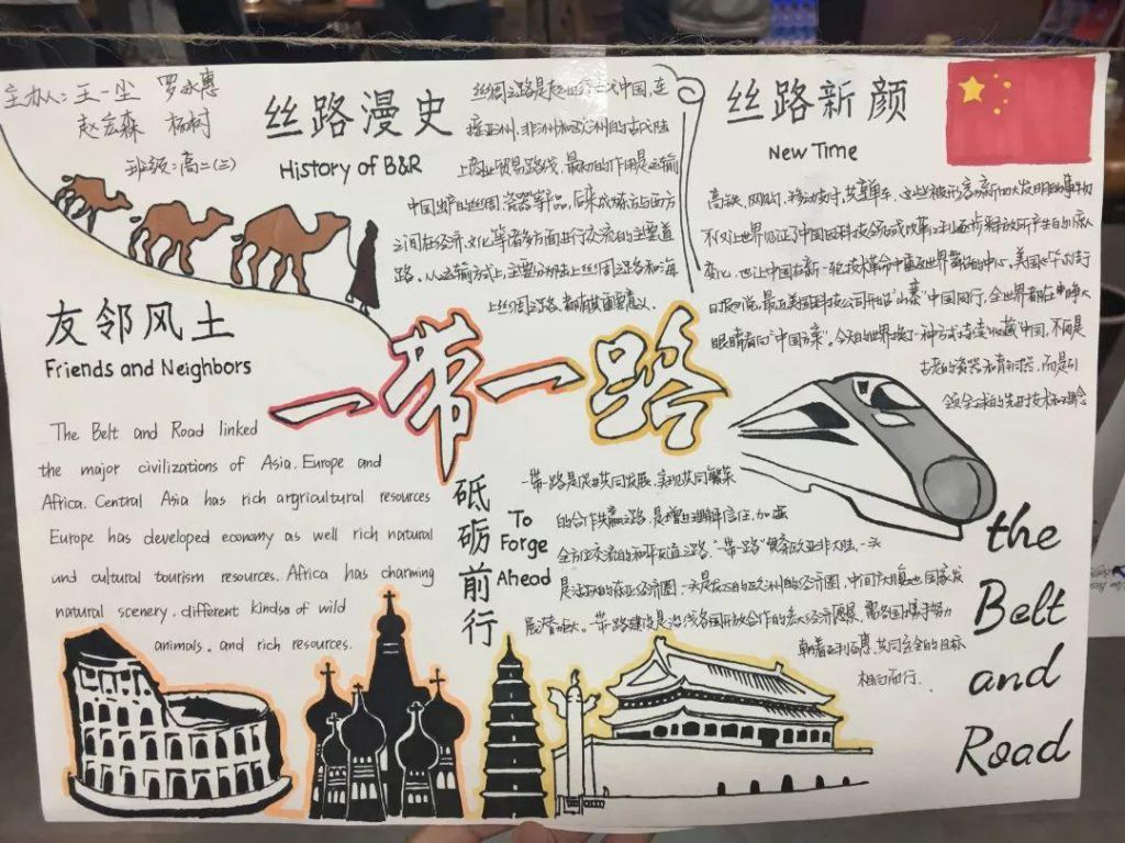 一带一路同心筑梦手抄报作品展，共建新丝绸之路