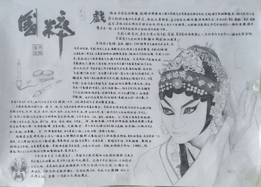 京剧脸谱手抄报图片