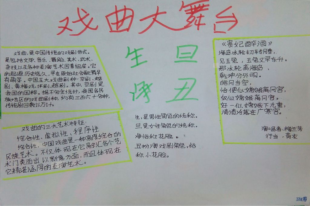 戏曲文化手抄报大全