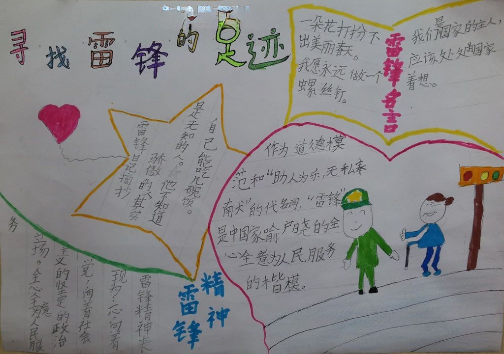 雷锋的足迹手抄报大全