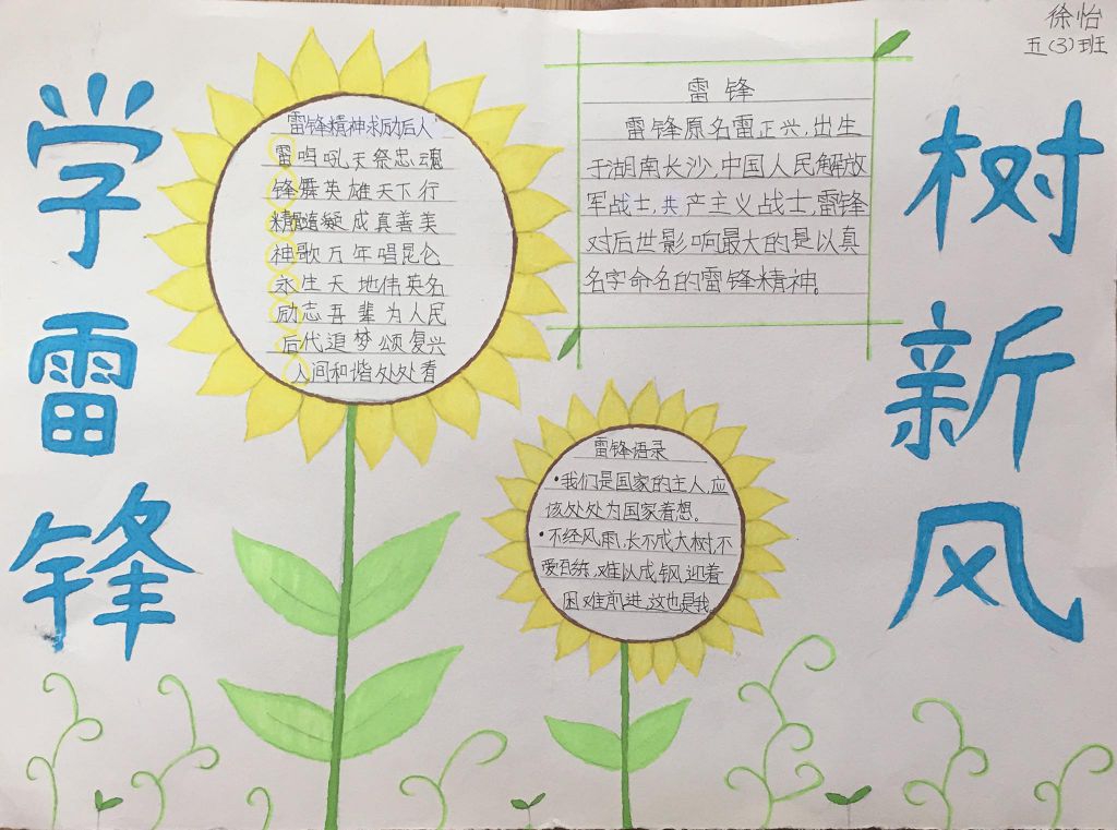 3月学雷锋手抄报，雷锋精神永存我心