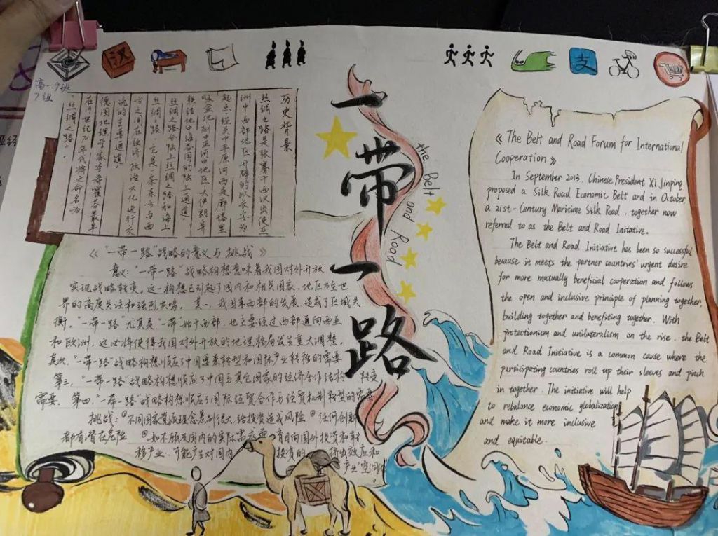 一带一路同心筑梦手抄报作品展，共建新丝绸之路