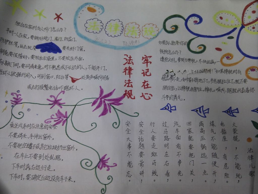 五年级法律法规手抄报