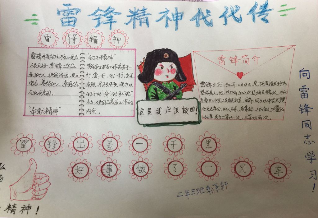 2022雷锋精神手抄报图片大全