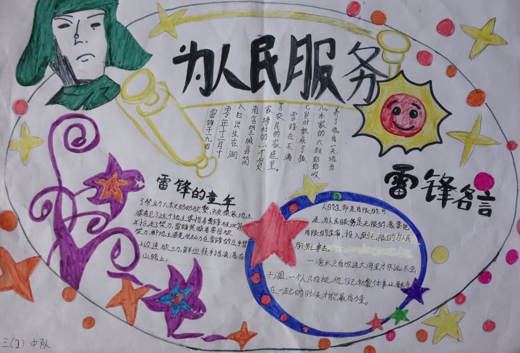 我们心中的好榜样雷锋手抄报